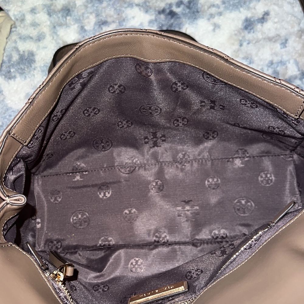 Biege Tory Burch Savannah Top Handle Satchel Set - Picture 11 of 12